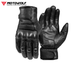 Manusi Moto, piele, protectii din fibra de carbon, warm design, captuseala, Touchscreen  