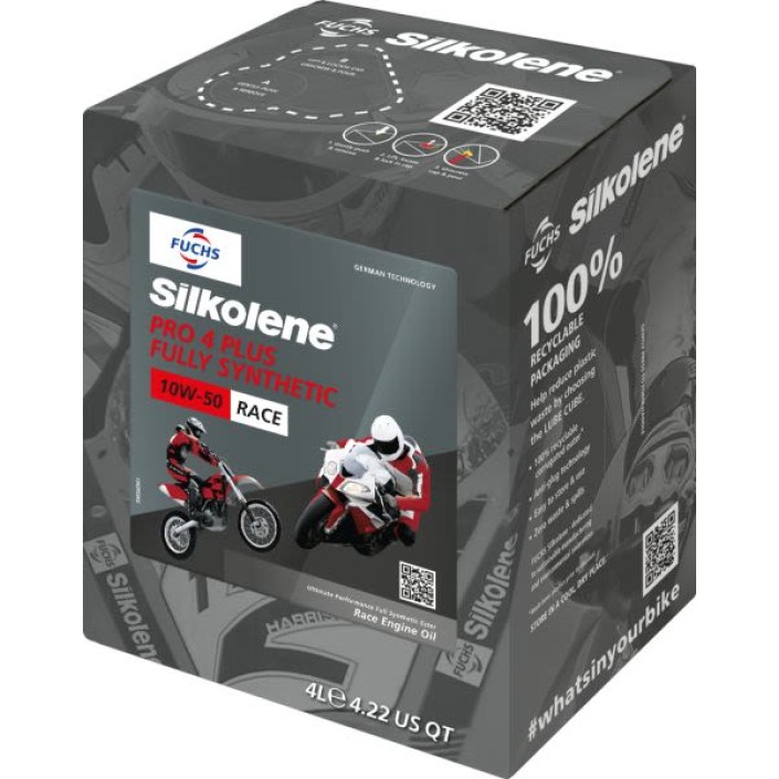 Ulei Motor Moto FUCHS Silkolene Pro 4 Plus V2 Race 10W-50 4 L – Sintetic Ester, API SN JASO MA2