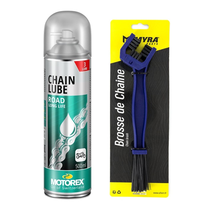 MOTOREX OFERTA - Spray Lant ROAD [WHITE] SPRAY - 500ml [CHAIN LUBE] + MYRA PERIE CURATARE LANT [OUT1015]