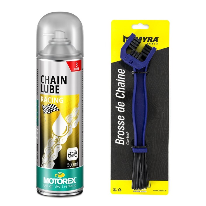 MOTOREX OFERTA - Spray Lant RACING [TEFLON] SPRAY - 500ml [CHAIN LUBE] + MYRA PERIE CURATARE LANT [OUT1015]