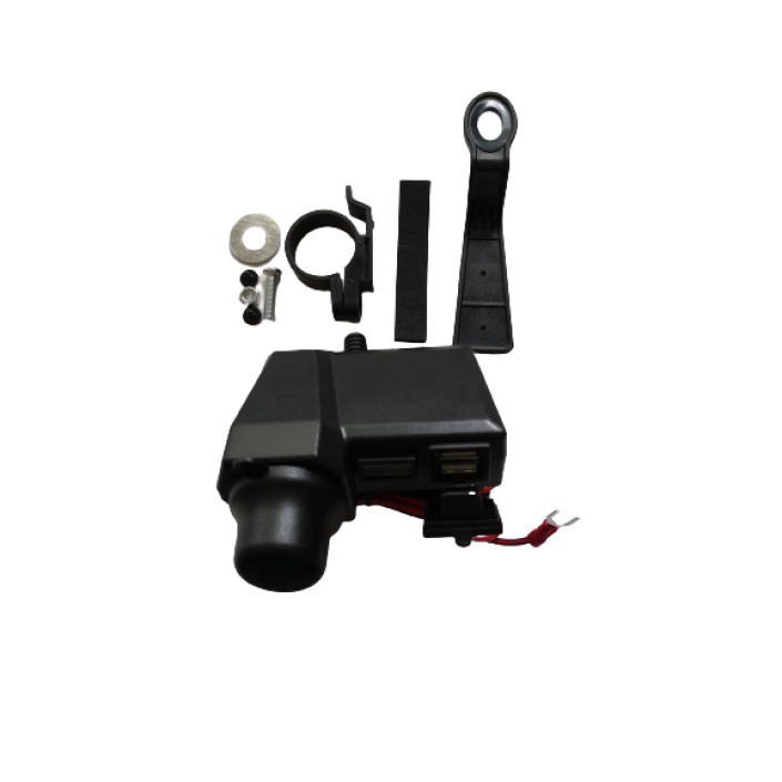 Priza moto auto, 3.4a Fast Charge, 2 porturi usb, voltmetru, port bricheta, include 2 tipuri de prindere