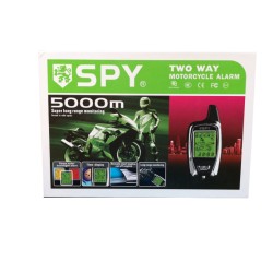 Alarma motocicleta, scuter, atv, functie pornire motor, senzor perimetru, senzor soc, actionare de la 5000 m, pager, 2 telecomenzi cu display