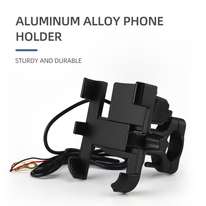 Suport telefon moto,atv, aluminiu, usb charge 2.1a, prindere ghidon Suport telefon moto,atv, aluminiu, usb charge 2.1a, prindere ghidon