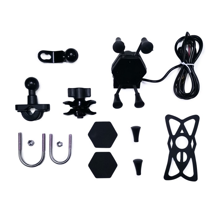 Suport telefon moto,atv,auto, priza USB de 2.1 A (include 2 tipuri de prindere) Suport telefon moto,atv,auto, priza USB de 2.1 A (include 2 tipuri de prindere)
