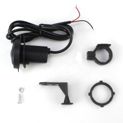 Priza moto auto, dublu usb, 2.1 a, prindere ghidon/oglinda, waterproof, led albastru