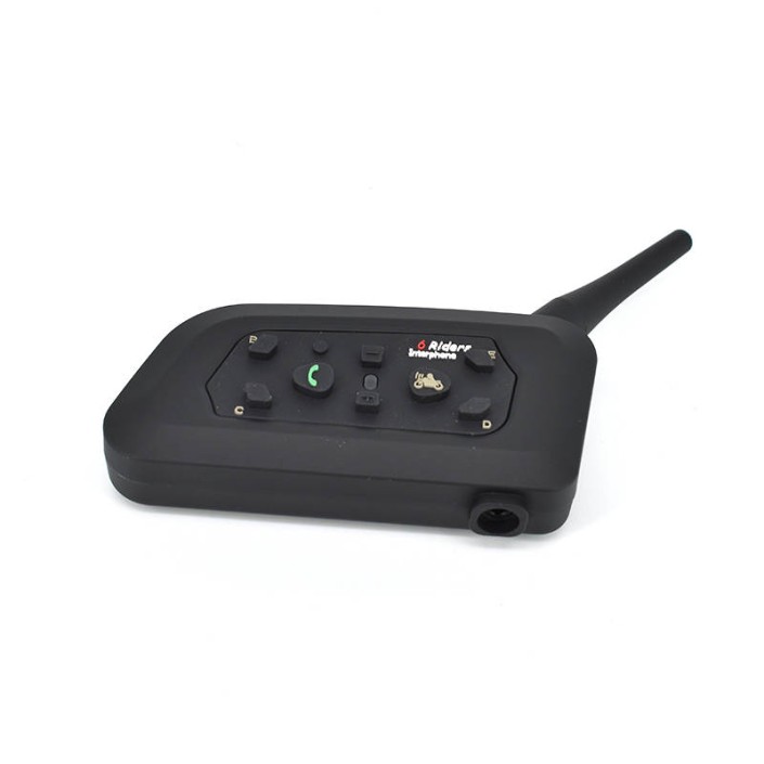 Sistem de comunicare moto Interphone V6, model 2021, Bluetooth v5.0, 1200 m, conectivitate 6 rideri