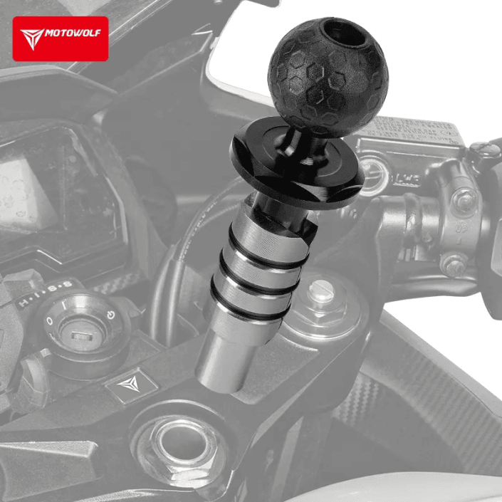 Adaptor Montare Suport Telefon Moto în Jug Furcă Motocicletă – Compatibil cu Suporturi telefon moto cu Anti-Vibrații Motowolf 