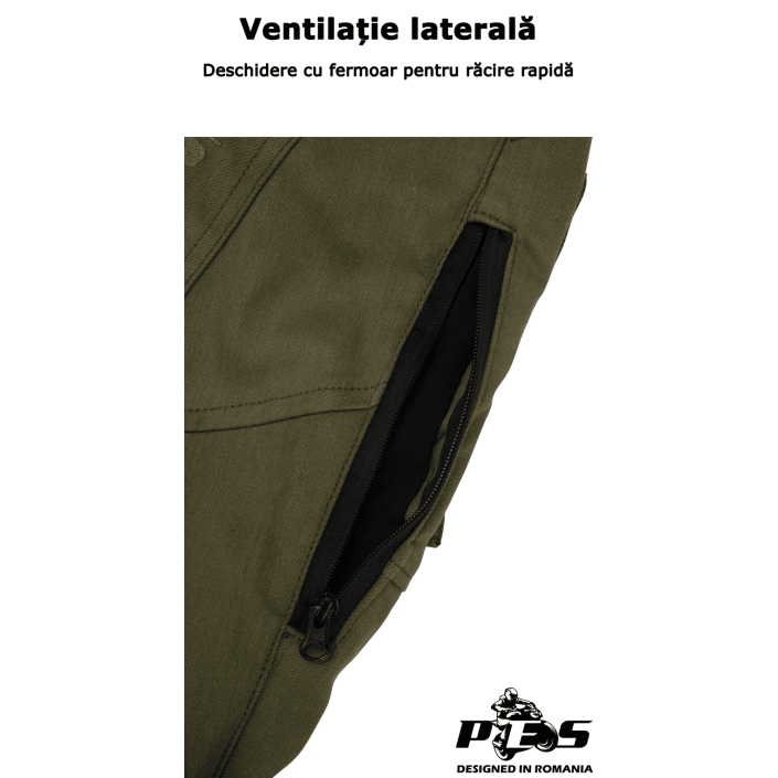 Blugi Moto PES Cargo Core – Protecții Nivel 2, Material PES Invicta Technology™  Certificare AA, Verzi