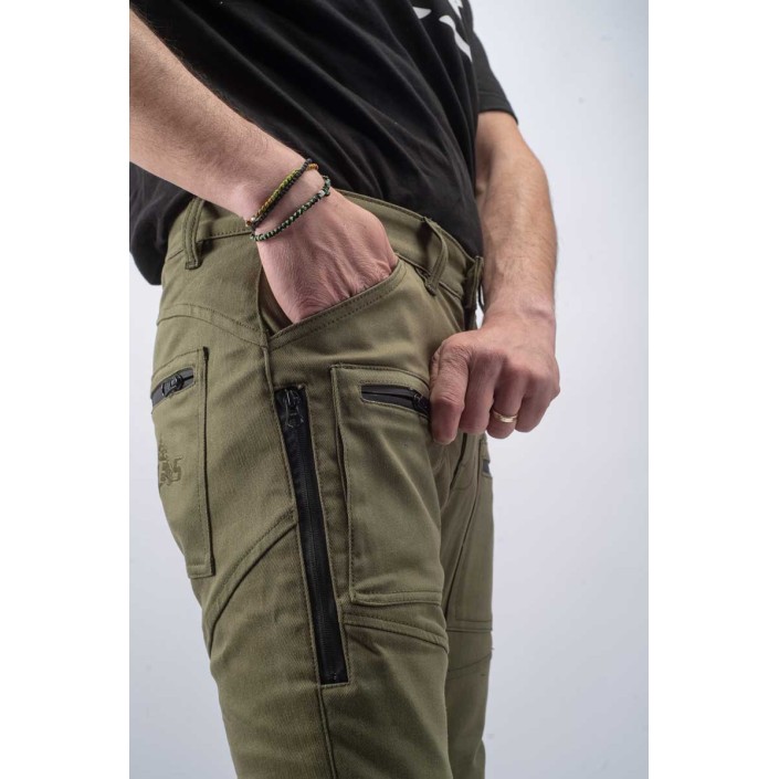 Blugi Moto PES Cargo Core – Protecții Nivel 2, Material PES Invicta Technology™  Certificare AA, Verzi