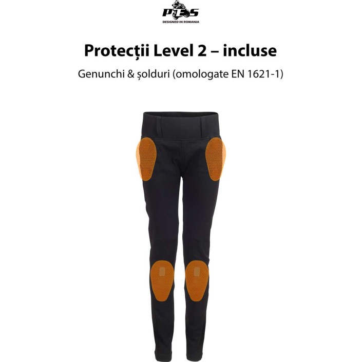 Colanți Moto Damă PES Silueta – Single-Layer,Certificare AA, Protecții Level 2