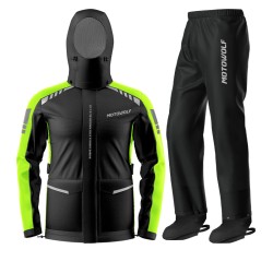 Costum de Ploaie Moto MOTOWOLF RC1 din Polyester Oxford 300D cu Membrană TPU, Impermeabil 10000 mm