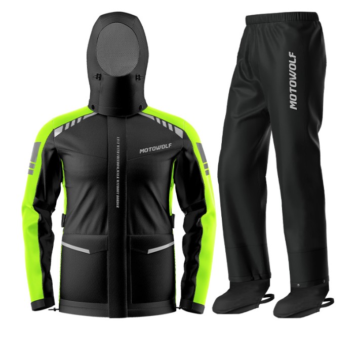 Costum de Ploaie Moto MOTOWOLF RC1 din Polyester Oxford 300D cu Membrană TPU, Impermeabil 10000 mm