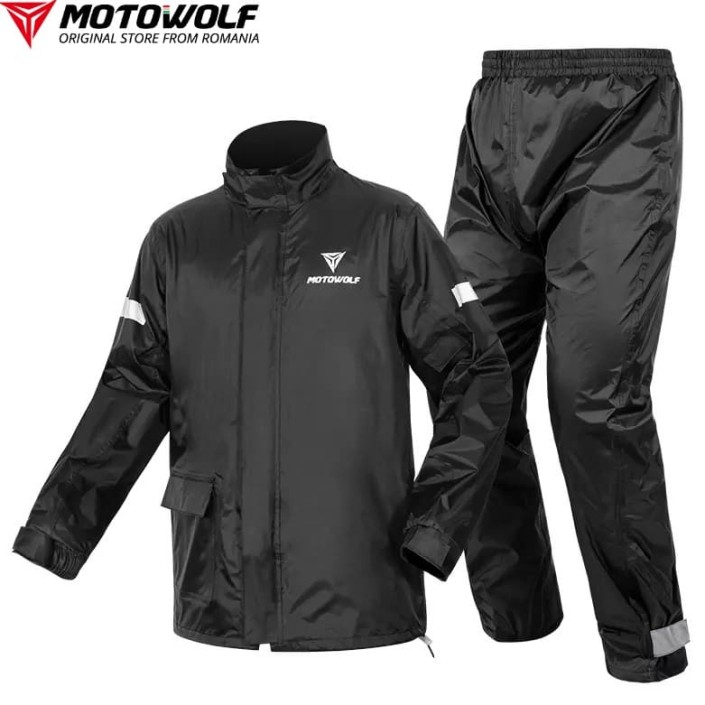 Echipament Moto Impermeabil si Respirabil Motowolf, Unisex, Negru - Geaca si Pantaloni