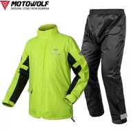 Echipament Moto Impermeabil si Respirabil Motowolf, Unisex, Verde/Negru - Geaca si Pantaloni