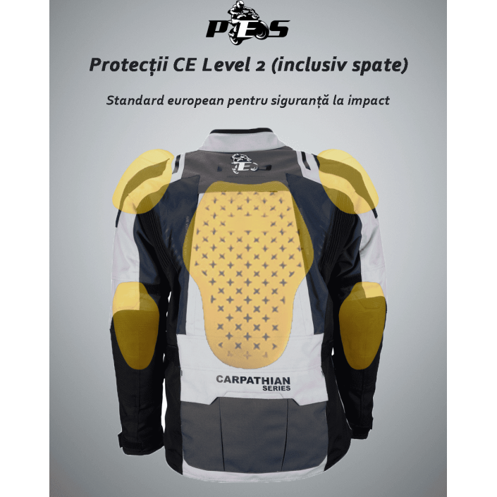 Geacă Moto Touring PES Carpathian Series – Material Ripstop 600D, Impermeabilă, Certificare AA, Protecții Level 2, 4 Sezoane Geacă Moto Touring PES Carpathian Series – Material Ripstop 600D, Impermeabilă, Certificare AA, Protecții Level 2, 4 Sezoane