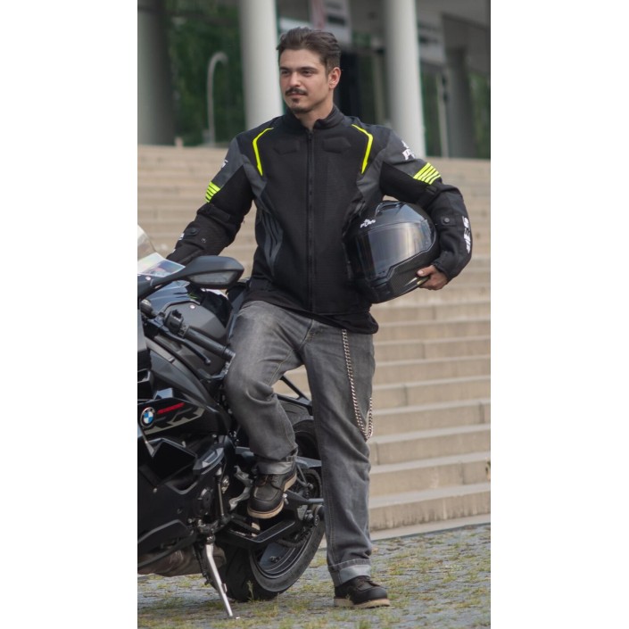 Geacă Moto de Vară PES Grand Air 2.0 cu Protecții CE Level 2 | Membrană Impermeabilă 3 în 1 | Certificare AA, Verde