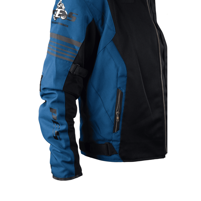 Geacă Moto de Vară Bărbați PES Grand Air Blue – Mesh Ventilat, Protecții Level 2, Certificare AA, Mesadă de Ploaie Detașabilă Geacă Moto de Vară Bărbați PES Grand Air Blue – Mesh Ventilat, Protecții Level 2, Certificare AA, Mesadă de Ploaie Detașabilă