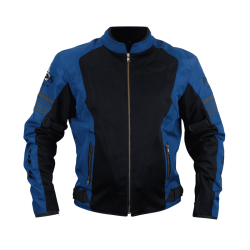 Geacă Moto de Vară Bărbați PES Grand Air Blue – Mesh Ventilat, Protecții Level 2, Certificare AA, Mesadă de Ploaie Detașabilă