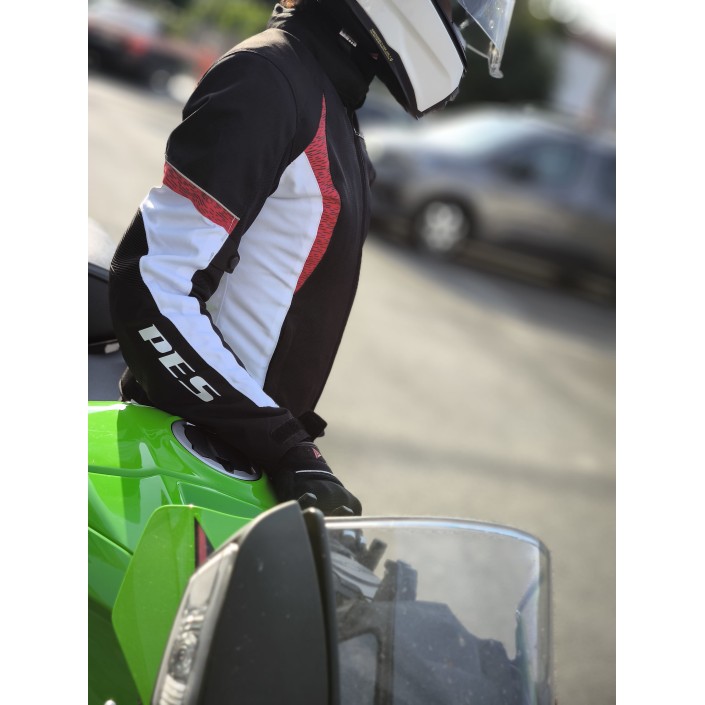 Geacă Moto de Vară pentru Dame PES Lady Red – Mesh Respirabil, Protecții Level 2, Mesadă de Ploaie Detașabilă