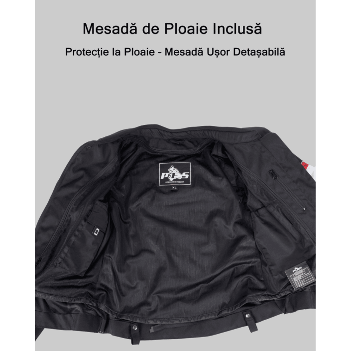 Geacă Moto de Vară pentru Dame PES Lady Red – Mesh Respirabil, Protecții Level 2, Mesadă de Ploaie Detașabilă