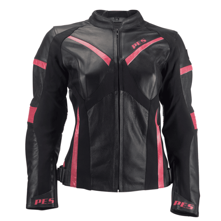 Geacă Moto Damă Piele cu Protecții Nivel 2 – Perfectă pentru Vară și Primăvară, PES, Negru/Roz Geacă Moto Damă Piele cu Protecții Nivel 2 – Perfectă pentru Vară și Primăvară, PES, Negru/Roz