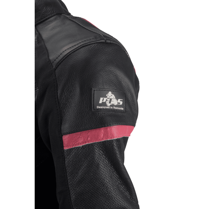 Geacă Moto Damă Piele cu Protecții Nivel 2 – Perfectă pentru Vară și Primăvară, PES, Negru/Roz Geacă Moto Damă Piele cu Protecții Nivel 2 – Perfectă pentru Vară și Primăvară, PES, Negru/Roz