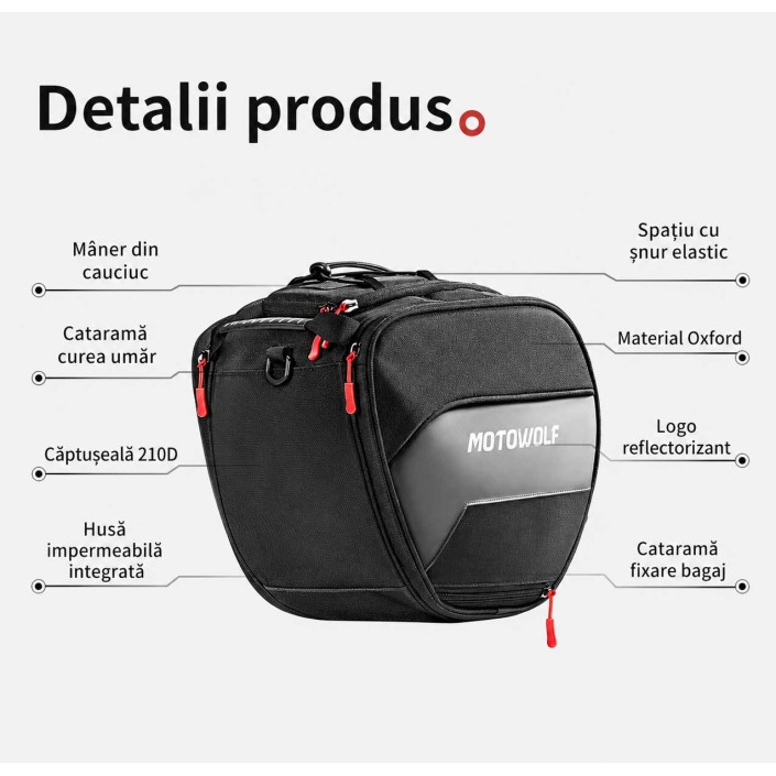 Geantă moto și scuter Motowolf MB5 15L Geantă moto și scuter Motowolf MB5 15L