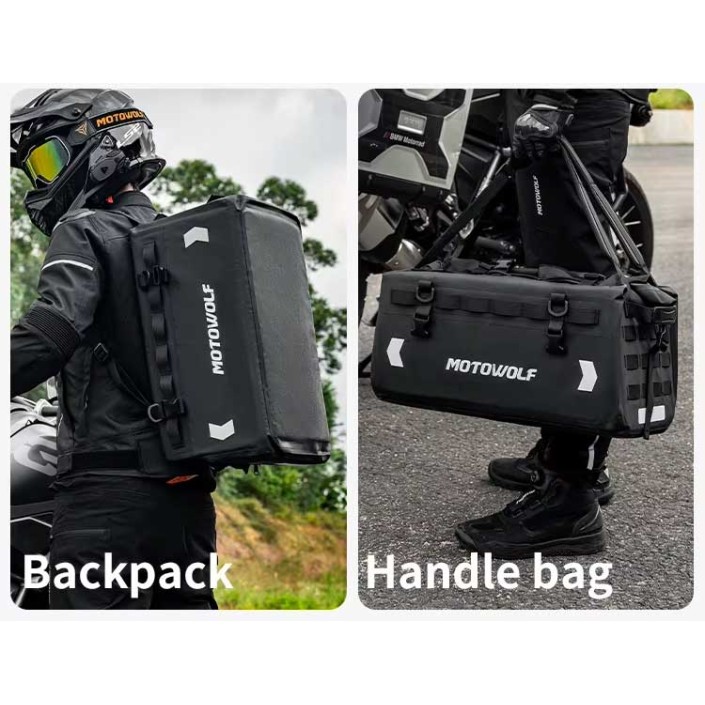 Geantă moto MOTOWOLF 37L impermeabilă – codiță, rucsac și geantă de mână