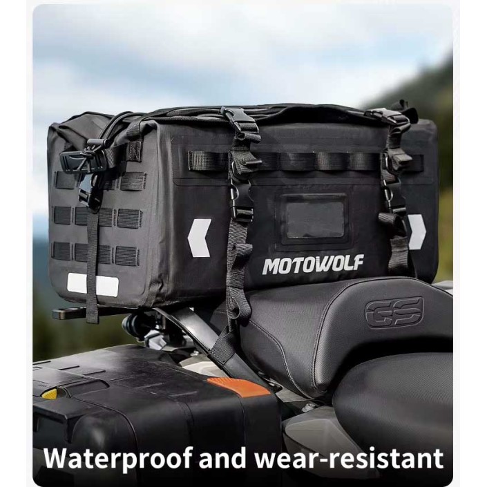 Geantă moto MOTOWOLF 37L impermeabilă – codiță, rucsac și geantă de mână