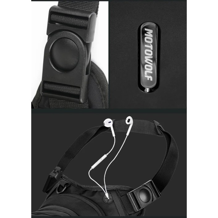Geantă de picior/umar moto Motowolf, extensibilă, hardshell, eliberare rapida, negru 