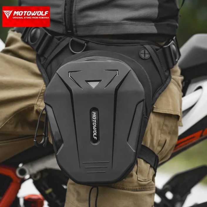 Geantă de picior/umar moto Motowolf, extensibilă, hardshell, eliberare rapida, negru 