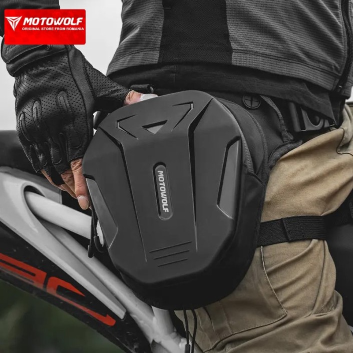Geantă de picior/umar moto Motowolf, extensibilă, hardshell, eliberare rapida, negru 