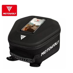 Geanta rezervor moto Motowolf, impermeabila, prindere universala, buzunar transparent telefon, tank bag include 2 tipuri de prindere