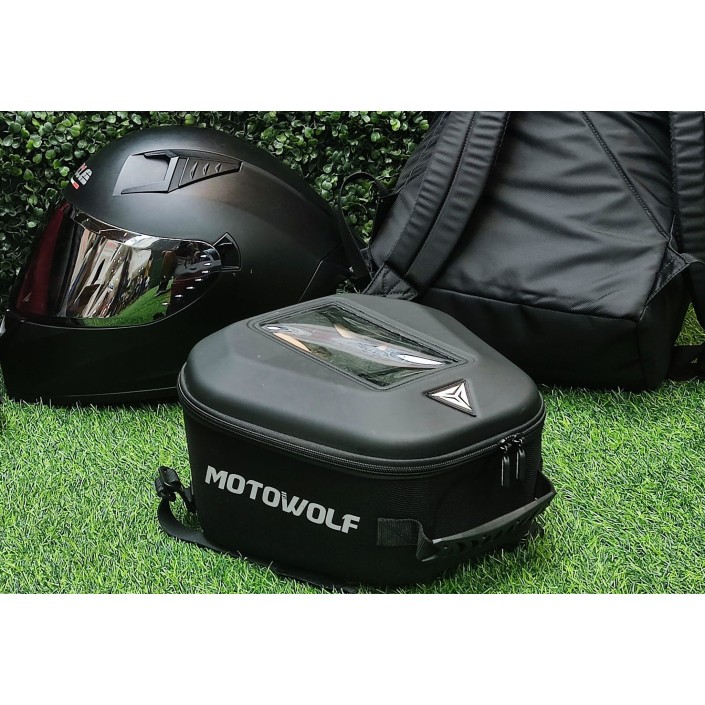 Geanta rezervor moto Motowolf, impermeabila, prindere universala, buzunar transparent telefon, tank bag include 2 tipuri de prindere