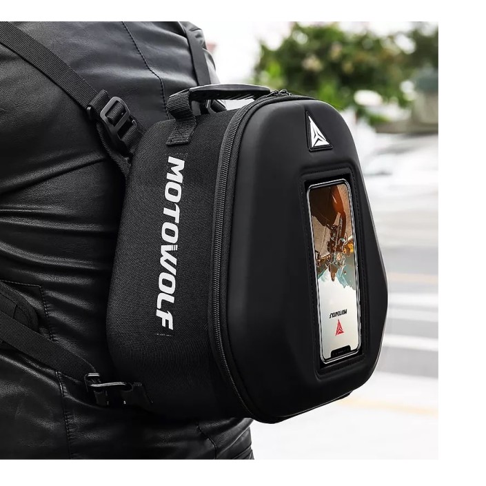 Geanta rezervor moto Motowolf, impermeabila, prindere universala, buzunar transparent telefon, tank bag include 2 tipuri de prindere