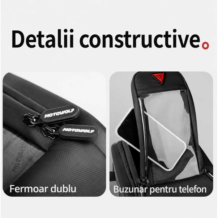 Geantă rezervor moto Motowolf MB10 8 L, magnetică, cu chingi, buzunar telefon și husă de ploaie Geantă rezervor moto Motowolf MB10 8 L, magnetică, cu chingi, buzunar telefon și husă de ploaie