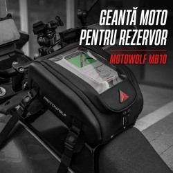 Geantă rezervor/codita moto Motowolf MB10 8 L, magnetică, cu chingi, buzunar telefon și husă de ploaie