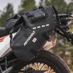 Set genți laterale moto Motowolf MB2 28L, impermeabile, PVC 500D, prindere universală, negru