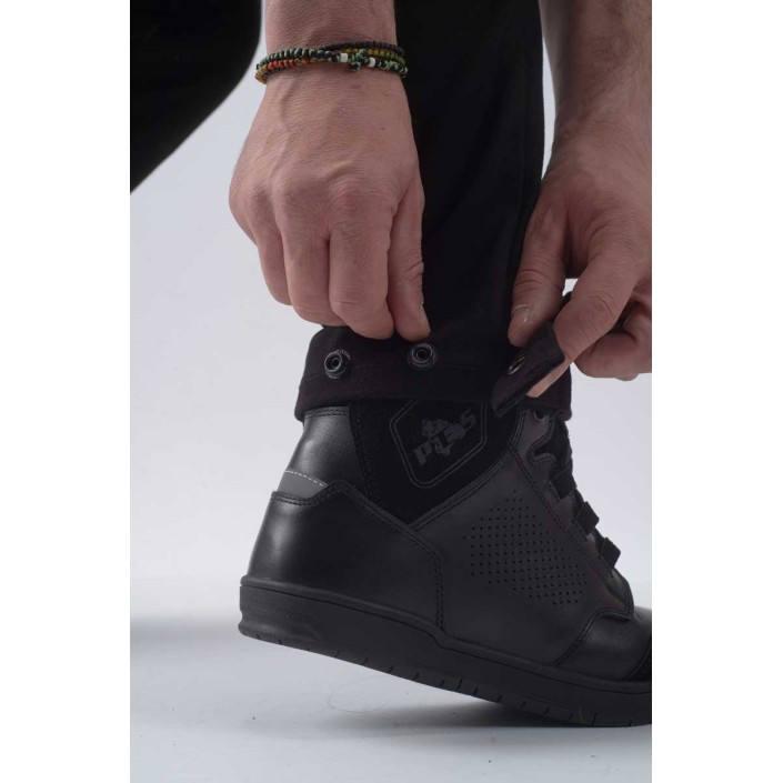 Ghete moto urbane PES City Guard, respirabile, cu protecții la impact, din piele perforată