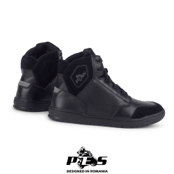 Ghete Moto Urbane PES City Guard, Respirabile și Rezistente la Impact, Piele Perforată