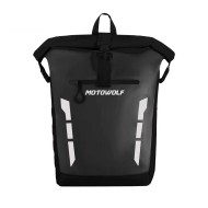 Ghiozdan Moto Impermeabil Motowolf, Capacitate Mare, PVC 500D, Benzi Reflectorizante, Roll-Top