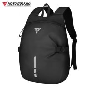 Ghiozdan moto impermeabil Motowolf, capacitate mare, extensibil, pentru cască și bagaje, negru