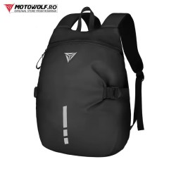 Ghiozdan Moto Impermeabil Motowolf, Capacitate Mare, Extensibil, Ideal pentru Depozitarea Căștii și Bagajelor, Negru