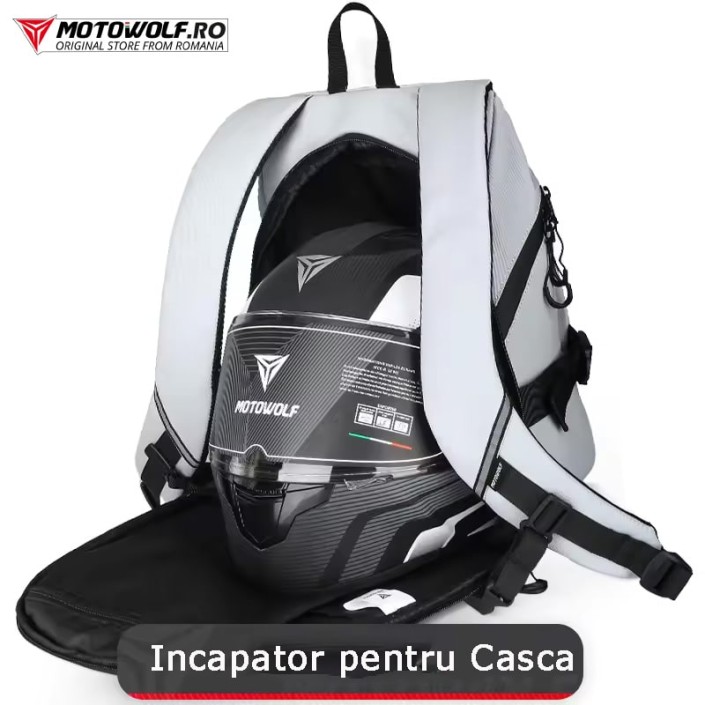 Ghiozdan Moto Impermeabil Motowolf, Capacitate Mare, Extensibil, Ideal pentru Depozitarea Căștii și Bagajelor, Negru Ghiozdan Moto Impermeabil Motowolf, Capacitate Mare, Extensibil, Ideal pentru Depozitarea Căștii și Bagajelor, Negru