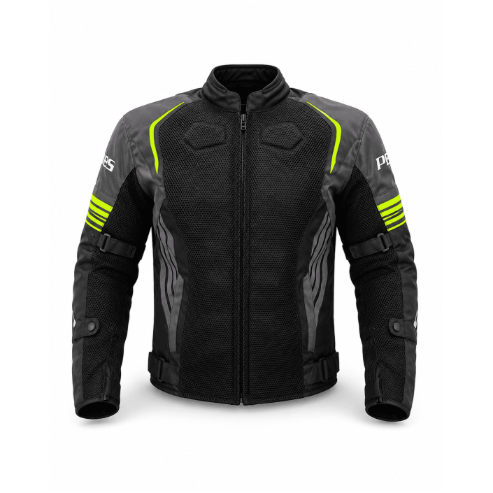 Geacă Moto de Vară PES Grand Air 2.0 cu Protecții CE Level 2 | Membrană Impermeabilă 3 în 1 | Certificare AA, Verde