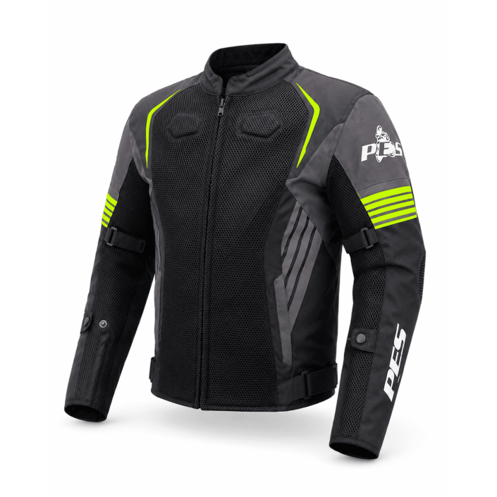 Geacă Moto de Vară PES Grand Air 2.0 cu Protecții CE Level 2 | Membrană Impermeabilă 3 în 1 | Certificare AA, Verde