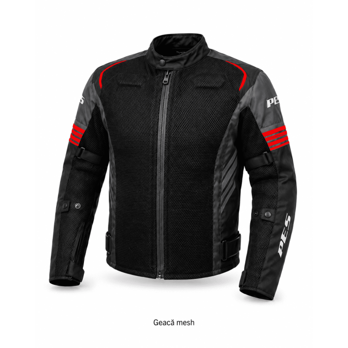 Geacă Moto de Vară PES Grand Air 2.0 AA cu Protecții CE Level 2 și Membrană Impermeabilă 3 în 1 Geacă Moto de Vară PES Grand Air 2.0 AA cu Protecții CE Level 2 și Membrană Impermeabilă 3 în 1