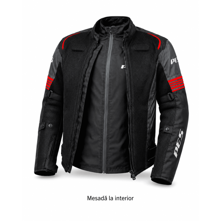 Geacă Moto de Vară PES Grand Air 2.0 AA cu Protecții CE Level 2 și Membrană Impermeabilă 3 în 1 Geacă Moto de Vară PES Grand Air 2.0 AA cu Protecții CE Level 2 și Membrană Impermeabilă 3 în 1