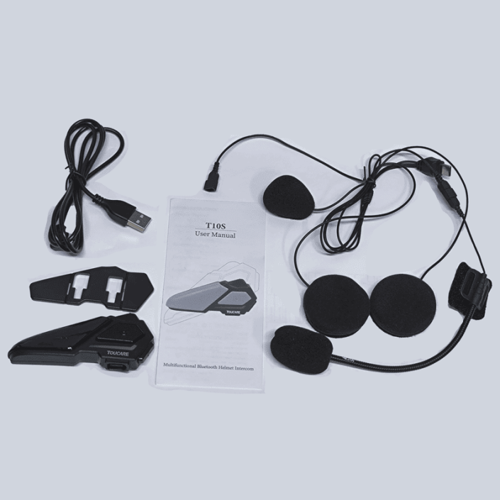 Sistem de comunicare moto Toucare T10, conexiune 4 rideri, Bluethoot 5.1, Universal intercom, Noise cancel, difuzoare 40 mm Sistem de comunicare moto Toucare T10, conexiune 4 rideri, Bluethoot 5.1, Universal intercom, Noise cancel, difuzoare 40 mm