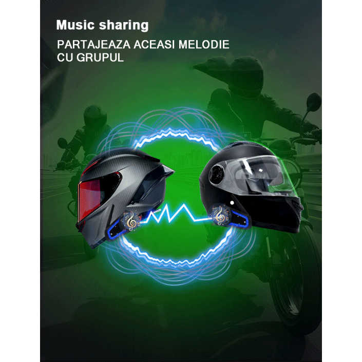 Intercom Moto Toucare V10 Bluetooth 5.1 – Universal cu 2 Chipseturi, 8 Rideri, Noise Canceling, Waterproof IP67, Music Sharing, Difuzoare 40mm Intercom Moto Toucare V10 Bluetooth 5.1 – Universal cu 2 Chipseturi, 8 Rideri, Noise Canceling, Waterproof IP67, Music Sharing, Difuzoare 40mm